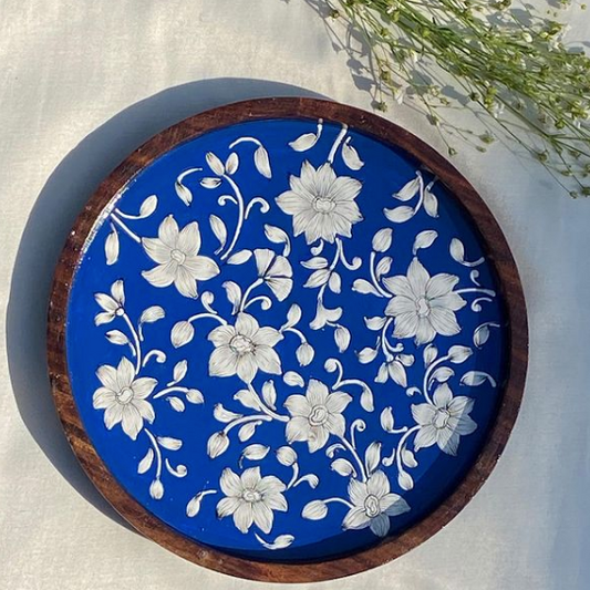 "AZRAQ" HAND-PAINTED MUTI-USE TRAY