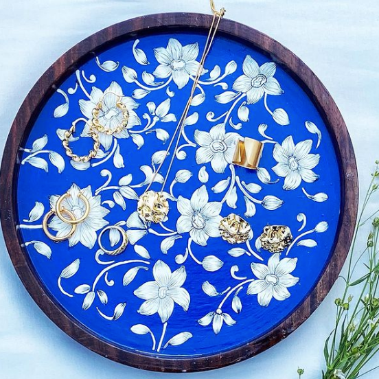 "AZRAQ" HAND-PAINTED MUTI-USE TRAY