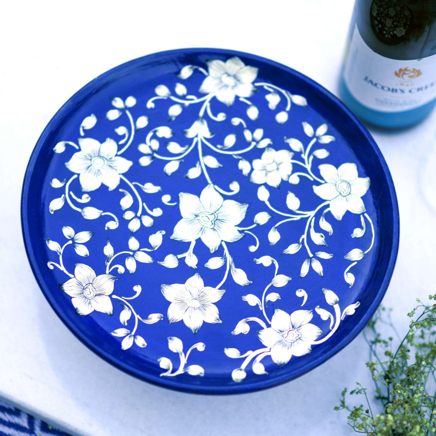 "AZRAQ" HAND-PAINTED MUTI-USE TRAY