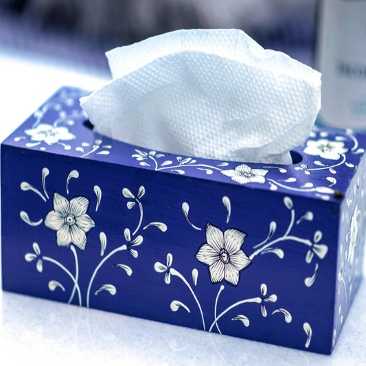 AZRAQ HAND-PAINTED TISSUE BOX