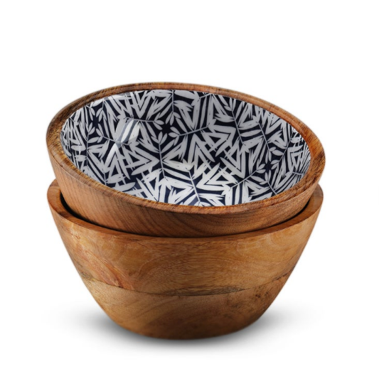 DARK BLUE LEAF SALAD BOWL