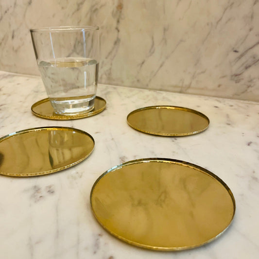 ROUND BRASS COASTERS (SET OF 2)