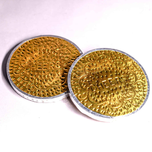 CHEERS HAND-BEATEN BRASS TEA COASTERS (SET OF 2)