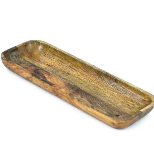 LONG MANGO WOOD SNACK PLATTER