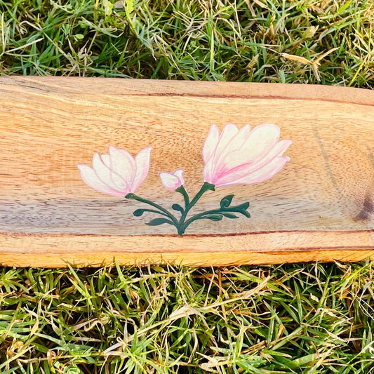 LOTUS HAND-PAINTED SNACK PLATTER