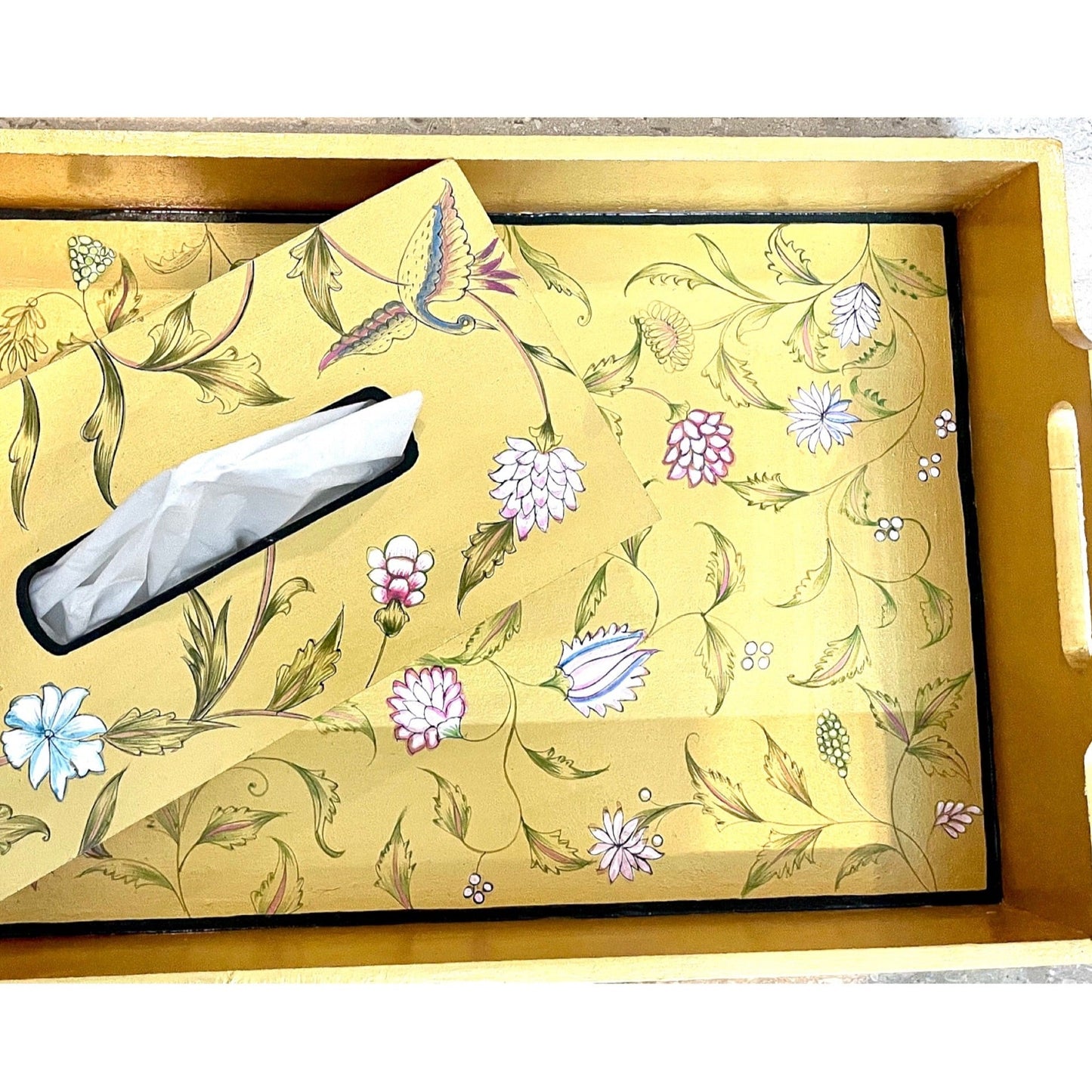 "ZAREEN" HAND-PAINTED SERVING TRAY