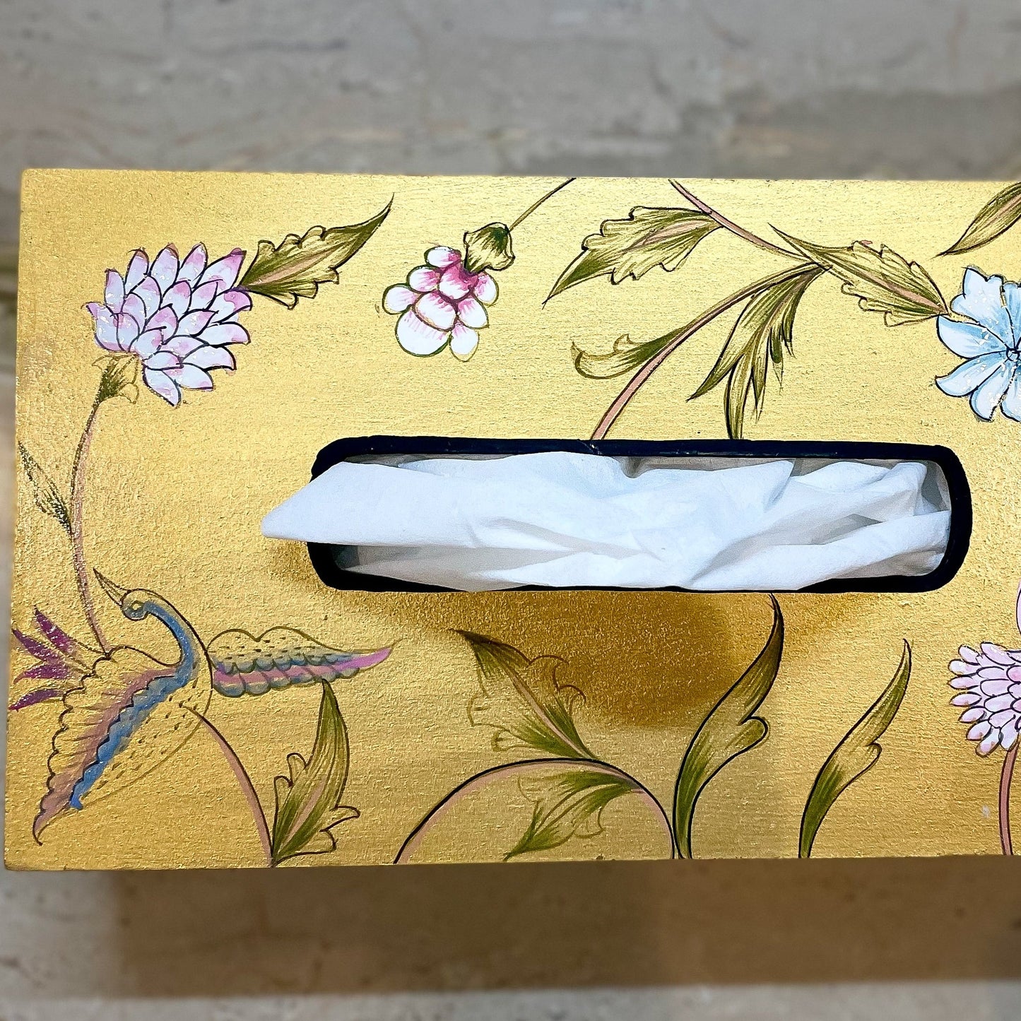 "ZAREEN" HAND-PAINTED TISSUE BOX